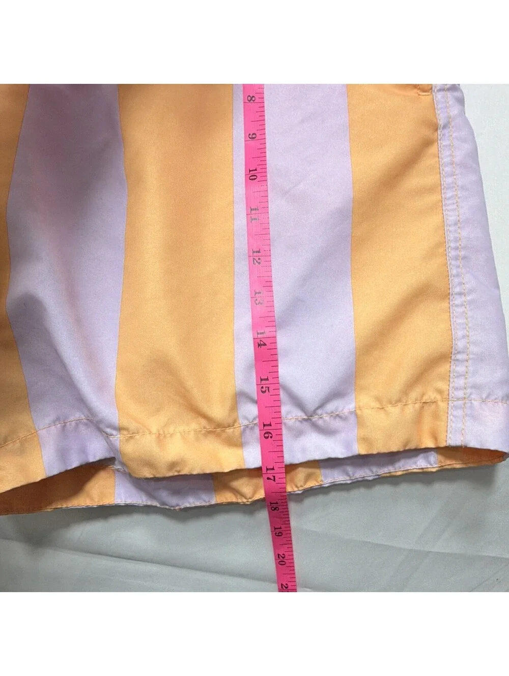H&M Men's XL Swim Trunks Orange Purple Striped Drawstring Elastic Waist Lined